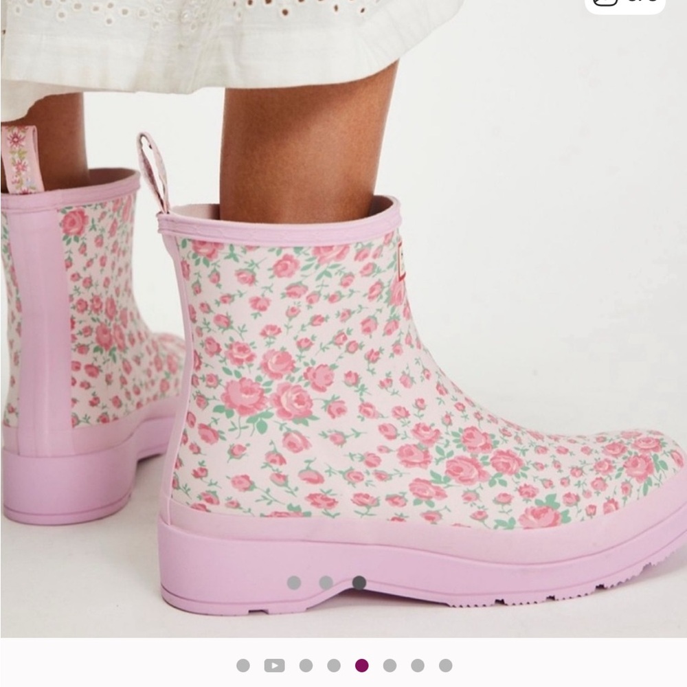 LoveShackFancy Pink Floral Ankle Boots Size 9 - new in box - Picture 2 of 9